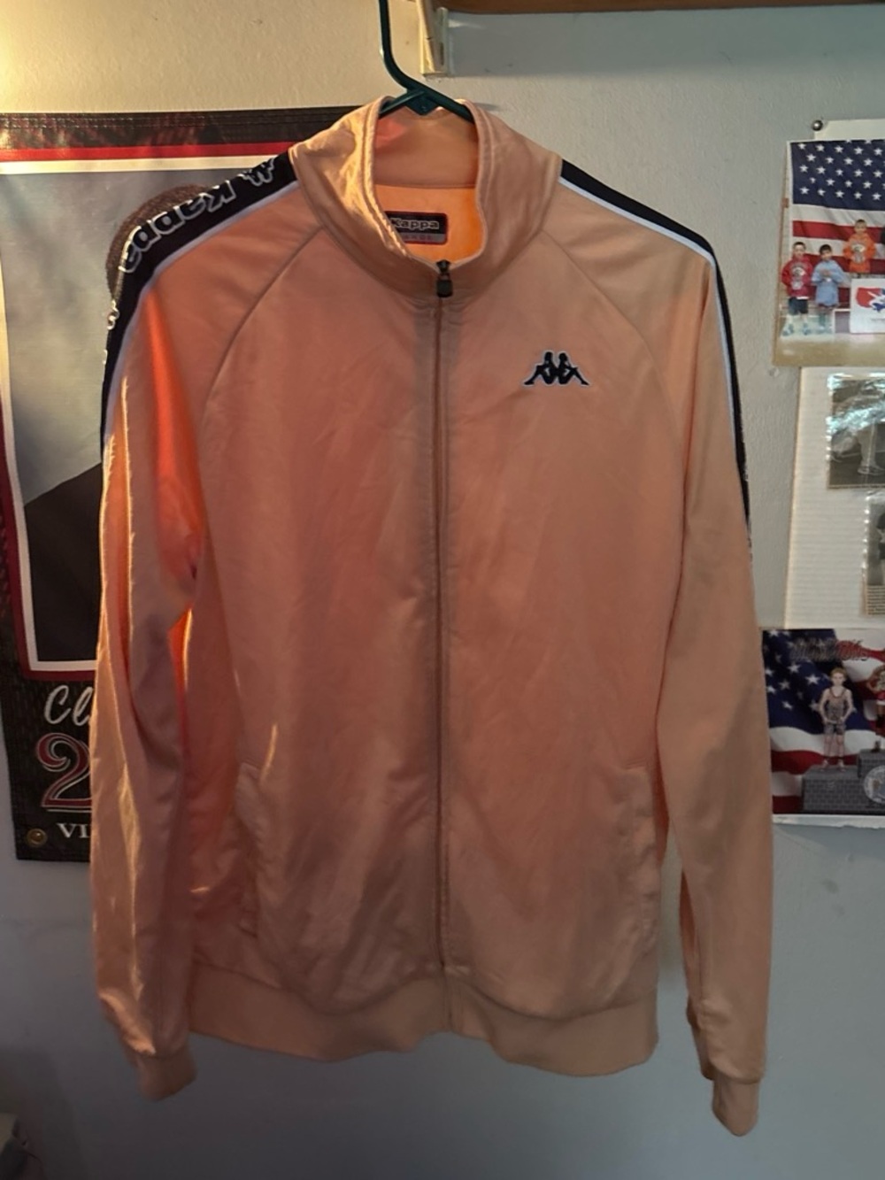 Kappa Peach Full-Zip Track Jacket with Navy Logo
